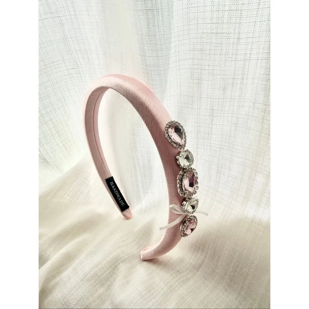Blush Pink Embellished Headband | Handmade Look | Crystal Detail